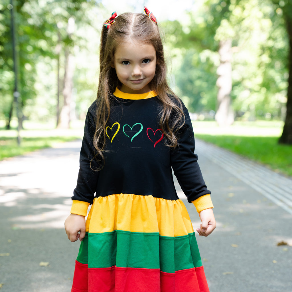 Trispalvė suknelė mergaitei